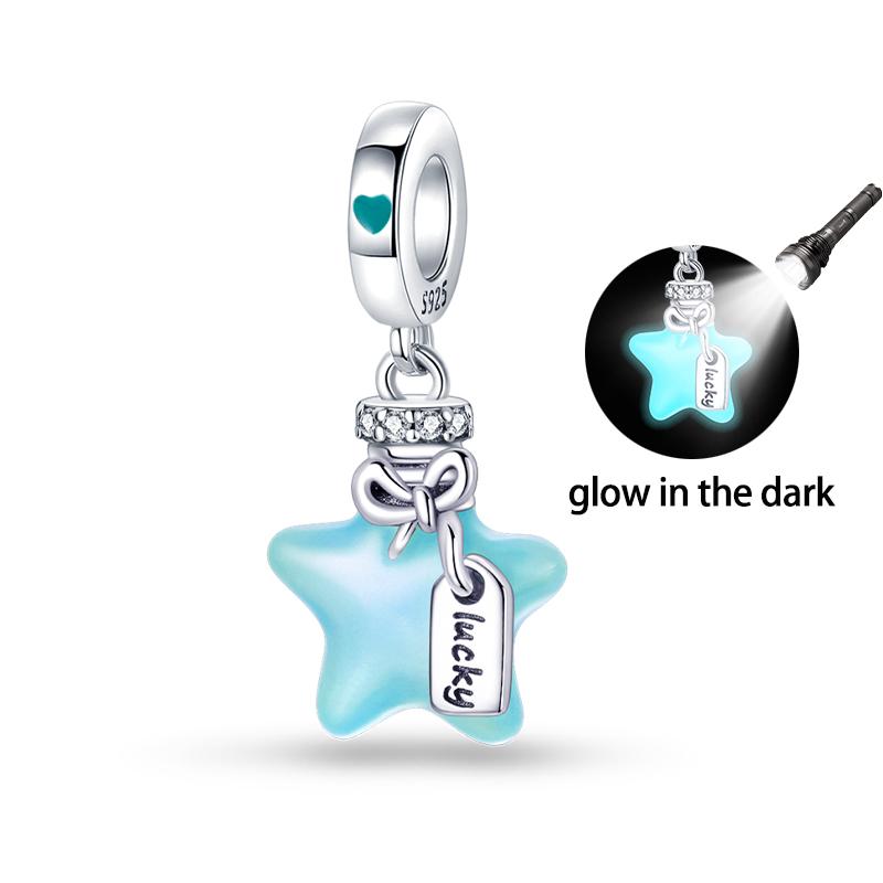 Copper Glow-In-The-Dark Firefly Butterfly Deer Charms Beads Pendants Fit Qikaola Original Bracelets Diy Birthday Jewelry