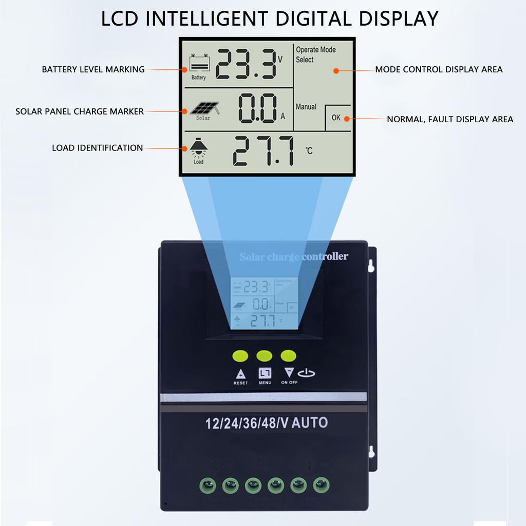 MPPT Solar Charge Controller Professional Efficient 12V 24V 36V 48V Solar Panel Controller Solar Panel Regulator 100V