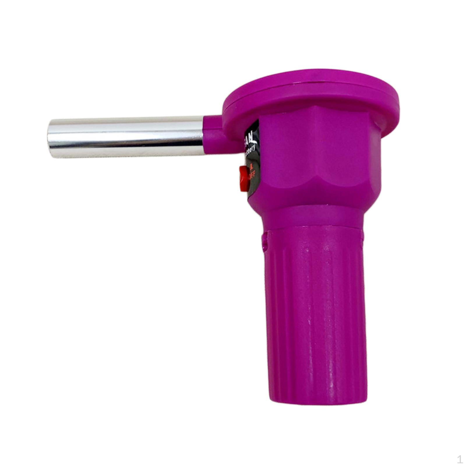 Barbecue Fan Air Blower Fire Bellows 1.5V Violet Easy to Use Durable BBQ