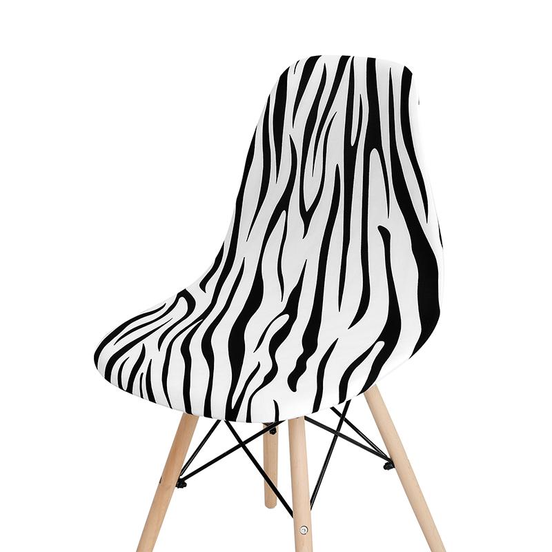 Printing Shell Chair Cover Short Back Scandinavian Chair Covers Adjustable Dining Room Seat Covers For Bar Party Wedding Hotel