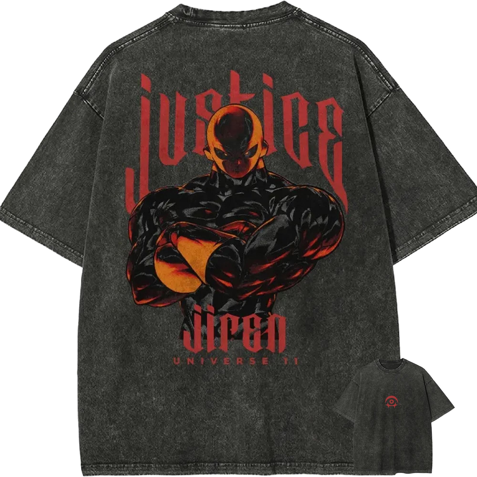 

Dragon Ball Jiren T Shirt Men Acid Wash Oversized Streetwear Anime Justice Muscle Cotton Vintage Gym Training Top Tee M