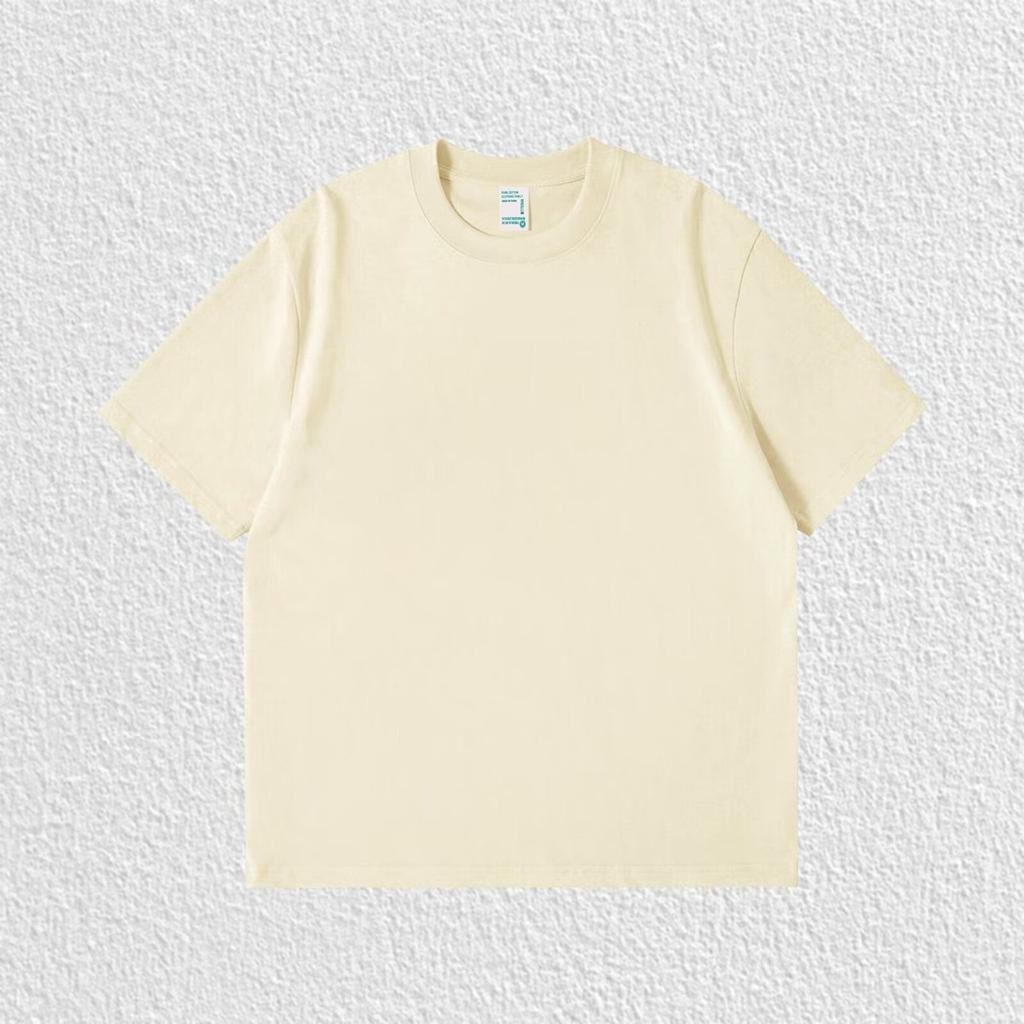 cotton t-shirt Pure White 260g Heavy T-shirt Men's Summer Pure Cotton Short-sleeved New Men's and Women's Streetwear