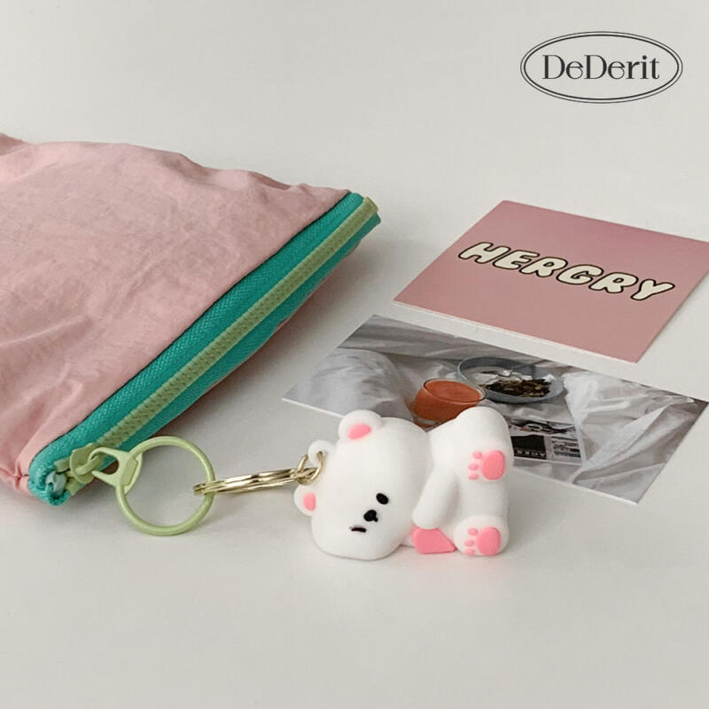 Teddy bear ball magnet doll keychain couple bag keyring