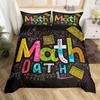 Cartoon Graffiti Bedding Set Back To School Duvet Cover For Kids Boys Girls BedroomMath Geometric Symbol Comforter Cover Twin
