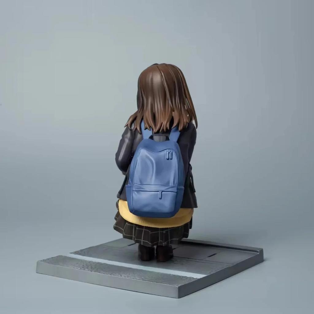16CM Anime Ogiwara Sayu Figure Hige Wo Soru Soshite Joshikousei Wo Hirou Squatting Model Toy Gift Collection Action Figure