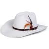 Men's Feathered Jazz Hat Fashionable Flat-top Hats Outdoor Leisure Gentleman's Cap Cowboy Caps
