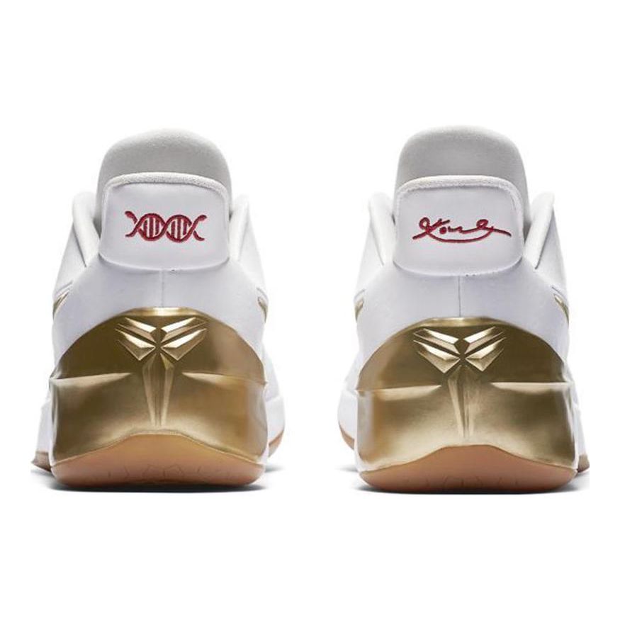 Nike Kobe AD Big Stage Gold Comfortable Non-Slip Lightweight Low-Top Basketball Shoes Men Sneaker White Platinum 852427-107