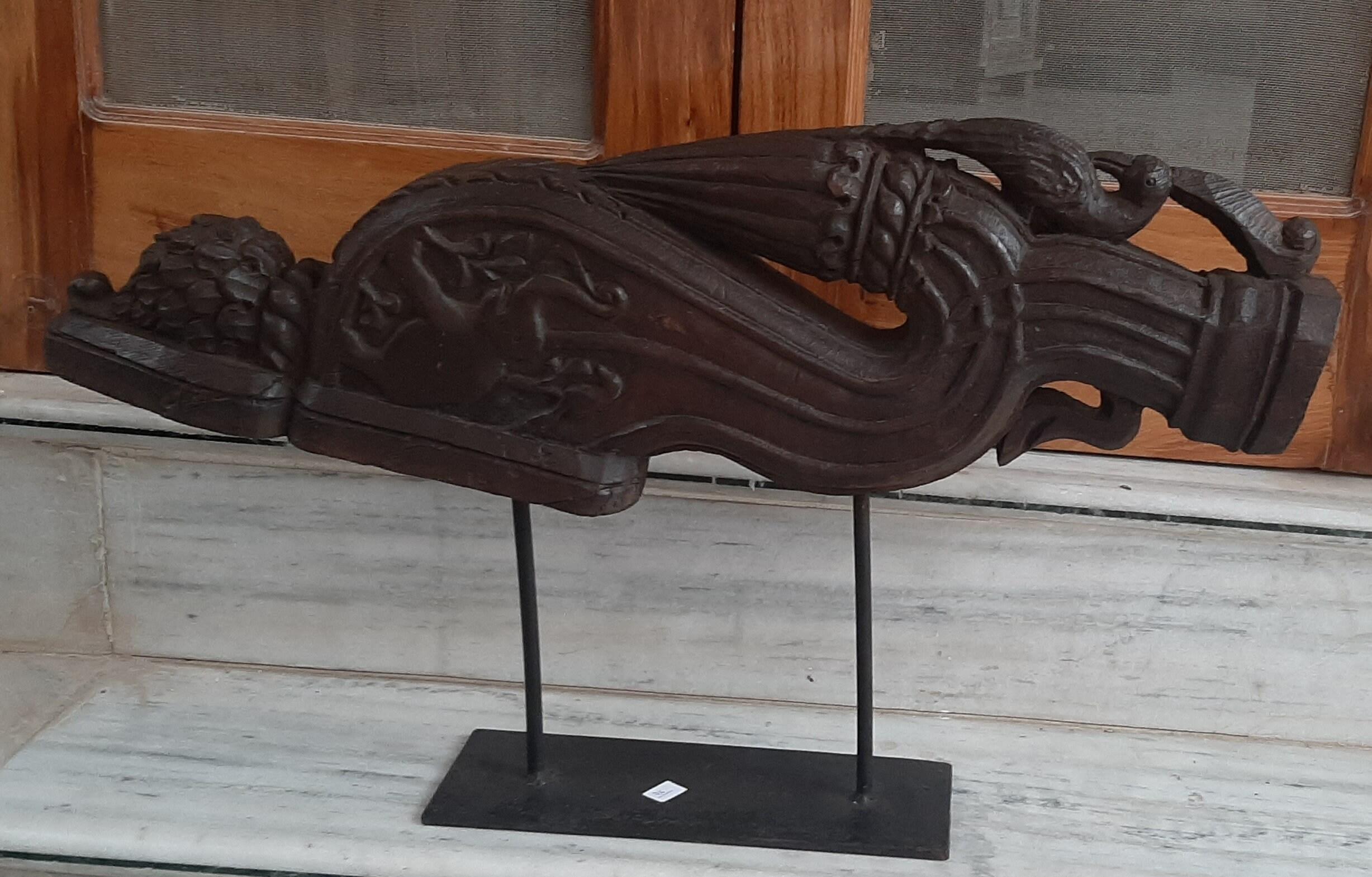 

Handmade Carved Teak Wood Indian Bracket: Elephant, Parrot & Peacock Decor 16” X 8” X 24” (l x w x h) разноцветный