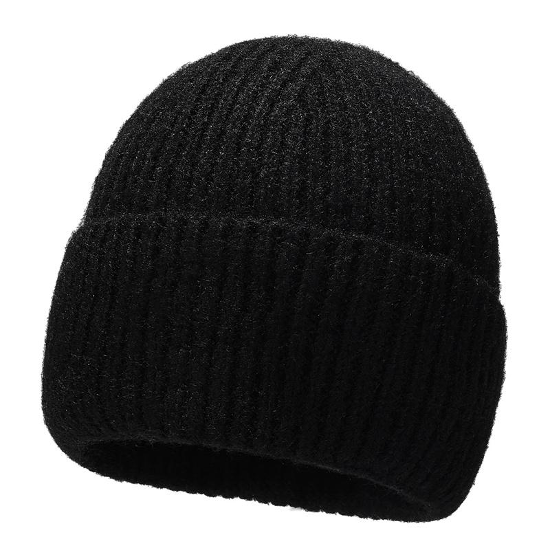 Winter Cashmere Knitted Hat Outdoor Thick Warm Wool Hat Cold-Proof Hat