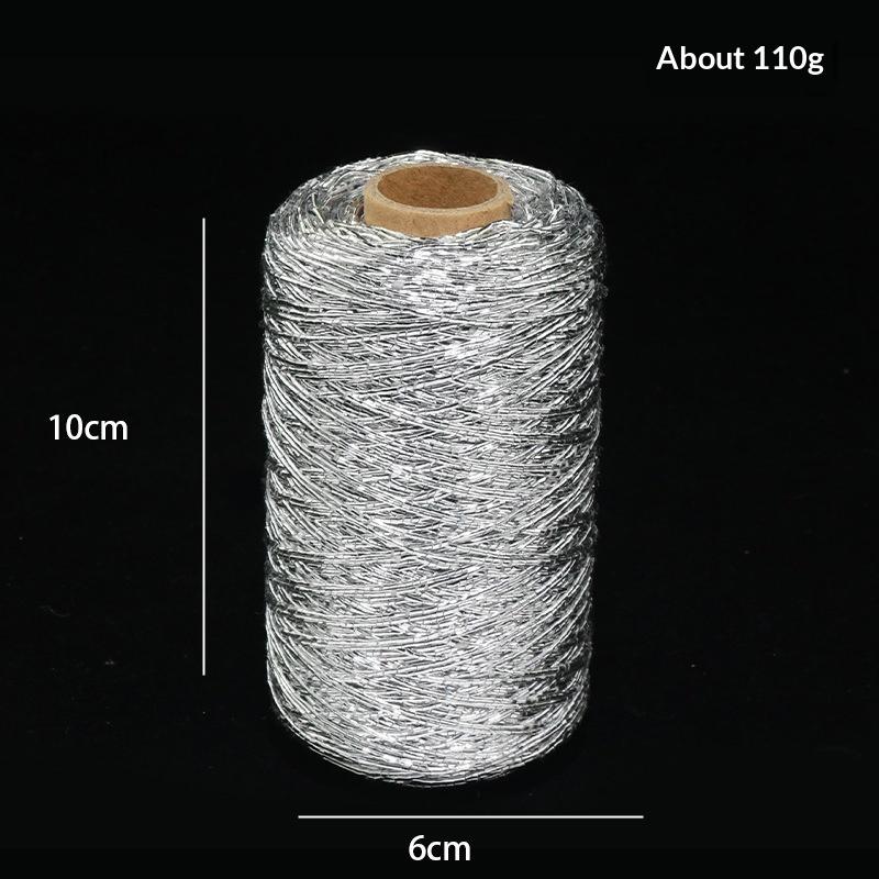 Rulou 200M Fir de Mătase Argintiu Fir Subțire pentru Croșetat pentru Tricotat Manual Material pentru Genți Accesorii de Decorare