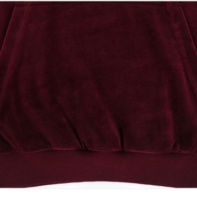 New Balance Velour Long Hoodie Burgundy