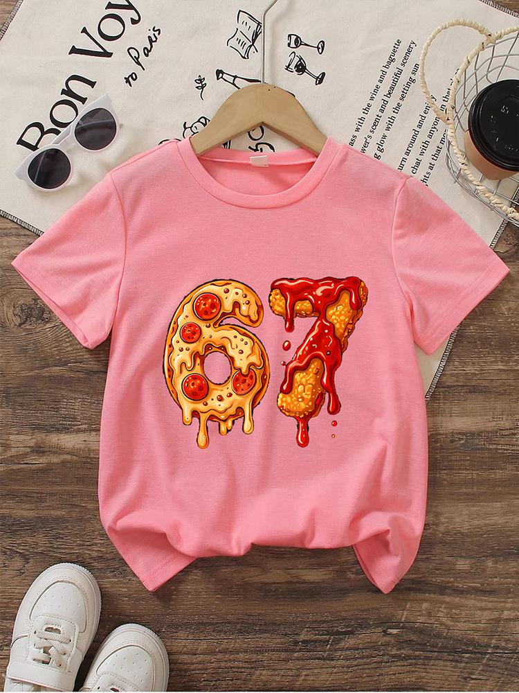 Kids 67 Themed Colorful Print TShirt Soft Cotton Fabric Breathable and Comfortable Ideal for Toddlers and Childrendf0287