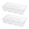 1/2Pcs Food Storage Boxes Reusable Snack Containers with Lids 5 Compartments BPA Free Dishwasher Safe Transparent Divided Snack Boxes