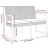 VidaXL Banc de jardin à 2 places et coussins gris foncé PP rotin 360211