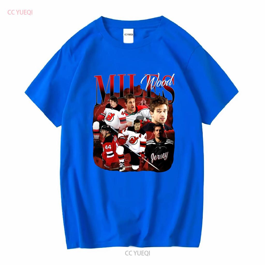 Miles Wood New Jersey Hockey T Shirt Devils Sweat long or short sleeves vintage Washed Unisex Top For Everyday Wear homme