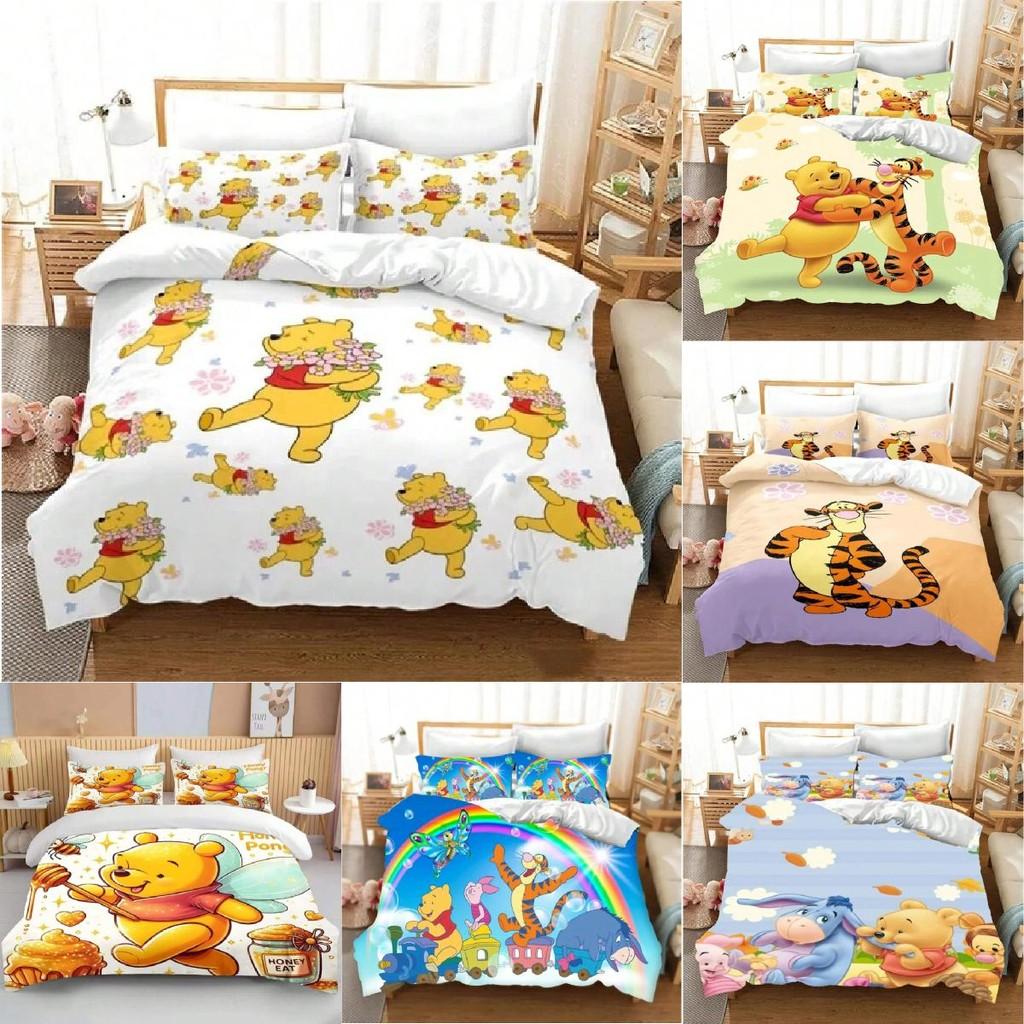 Set Biancheria da Letto per Bambini Winnie the Pooh in Flanella e Colori Vivaci per Decorazione Stanza Bambini