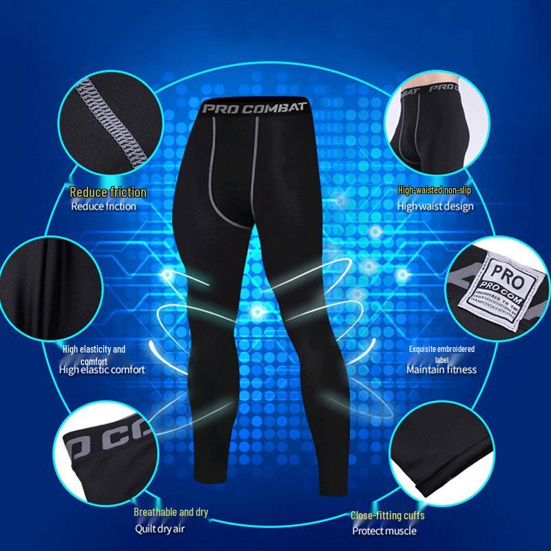 Herren Schnelltrocknende Kompressions-Basketball- & Lauf-Leggings