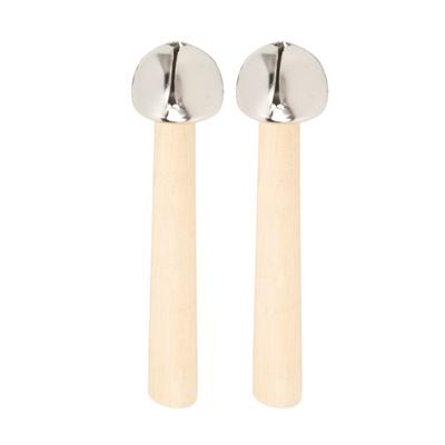 2PCS Orff Hand Bells Iron Head Wooden Ringing Bell Percussion Musical Instrument Toy for Kids Early