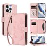 3D Butterfly Folwer Leather Phone Wallet Case Book Stand For iPhone 17 16 Pro Max Samsung S25 Xiaomi Redmi Honor Oppo Moto Google Card Slot Flip Cover