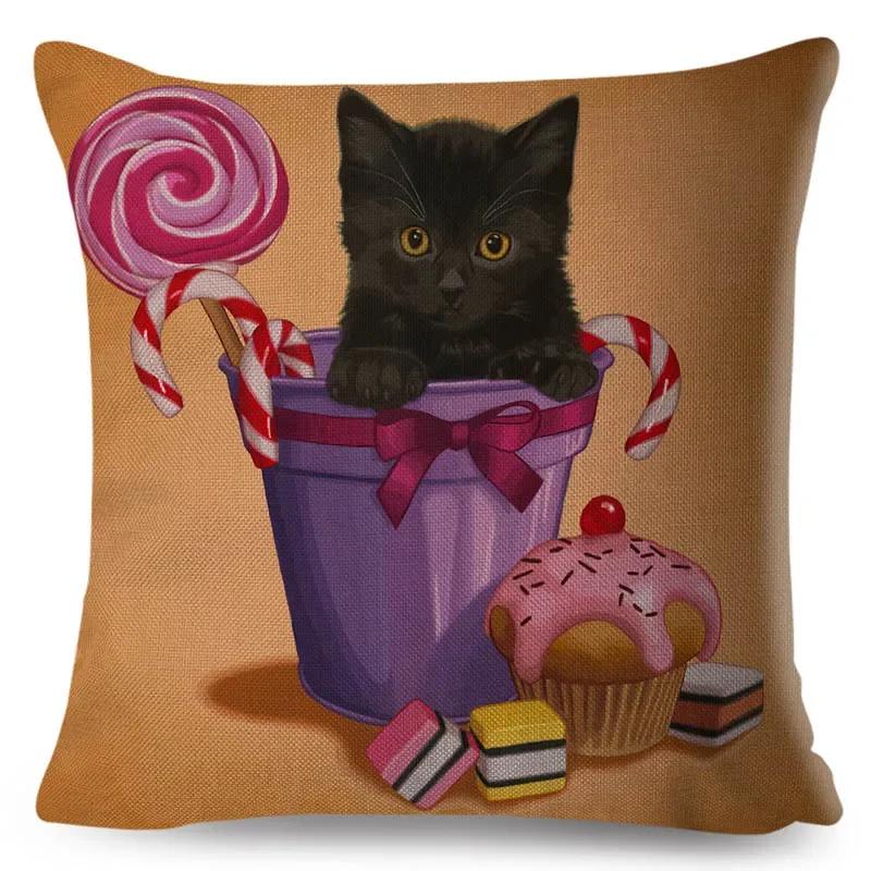 Cute Cartoon Dog Pillowcase Linen Decorative Pillowcase Office Home Sofa Decorative Cushion Cover 45*45Cm