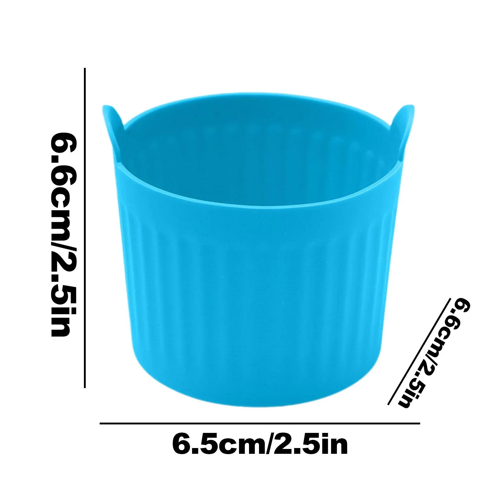 

1PC Silicone Air Fryer Liners Nonstick Muffin Cup Mold Baking Tray Reusable Cupcake Baking Cups Ramekins for Air Fryer Ovens синий
