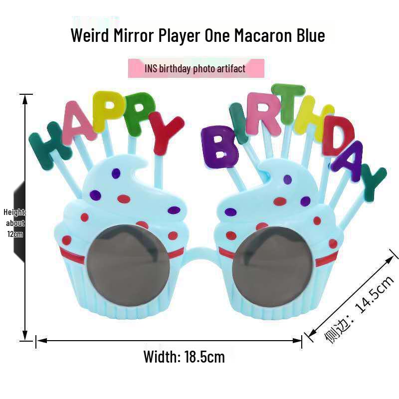 Creative Party Photo Props: Funny Cake & Christmas Birthday Glasses