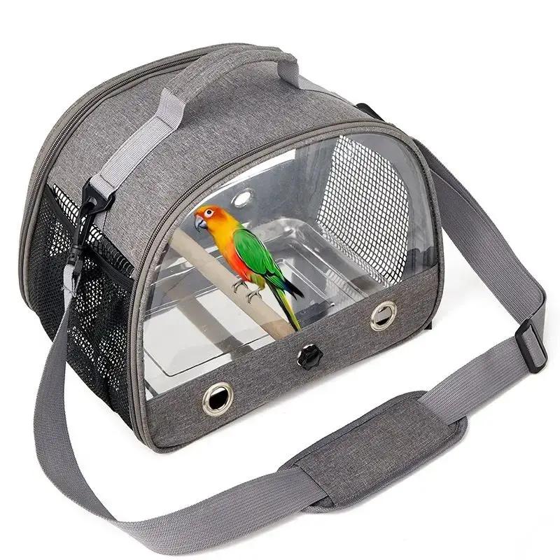 Portable Bird Travel Carrying Box Transport Bird Cage with Stainless Steel Tray Pet Multifunctional Parrot Bird Bag Outdoor