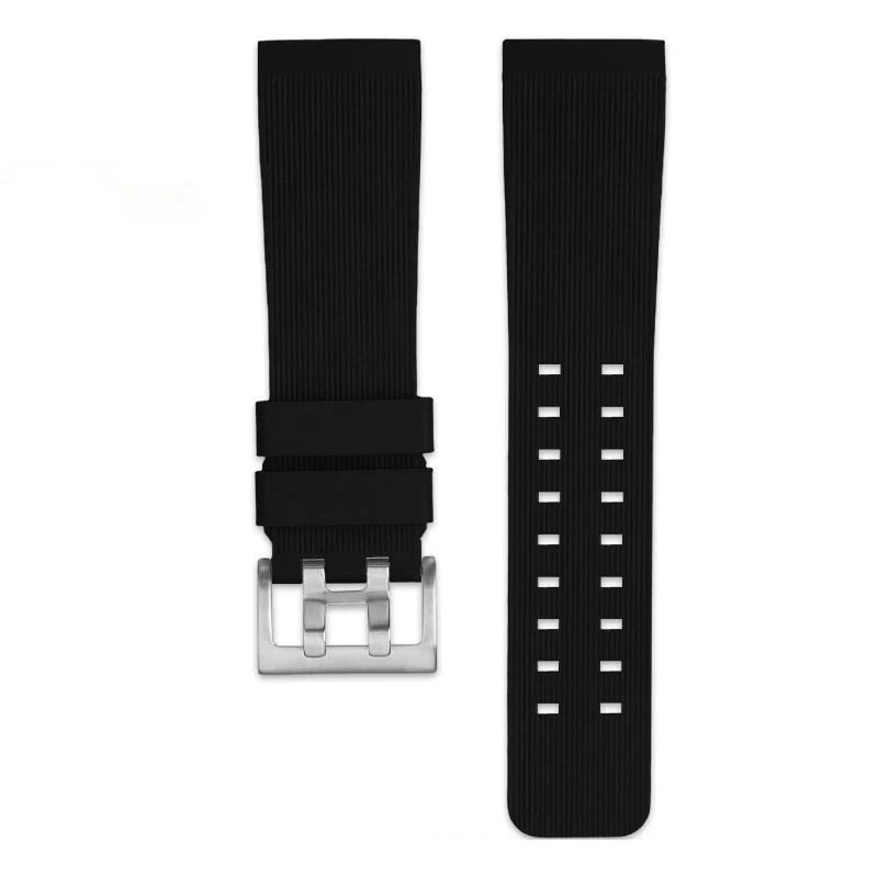 For Hamilton Khaki Deep Diving H78585333 H78505330 H78535380 Waterproof Watch Strap 24mm Rubber Strap Black Yellow Wristband