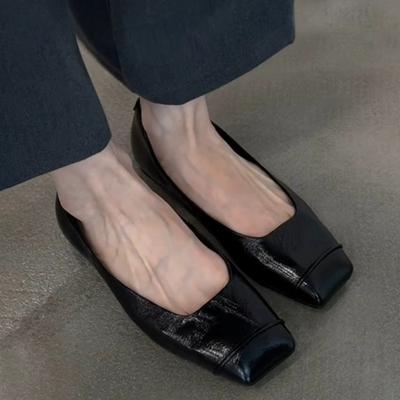 Fashion Mary Jane Square Toe Casual Low Heel Shoes 2025 Autumn New Fashion Daily Dress Up Temperament Women Flat Shoes Soft Soled Shoes