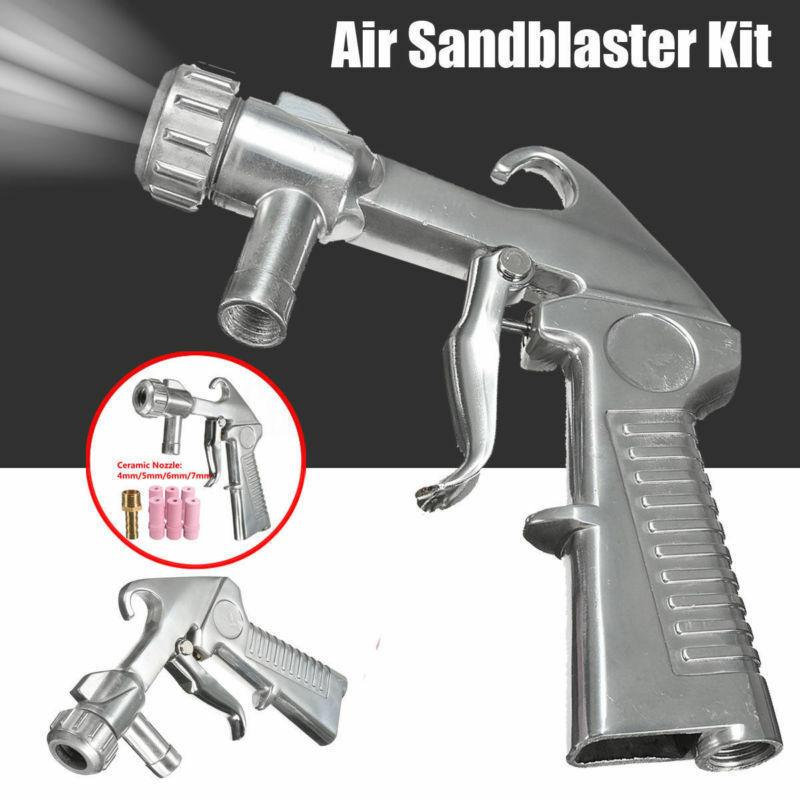 Pískovač Vzduchový sifon Tryskací tryska Keramické hroty Abrazivní pískování(stříbrný)