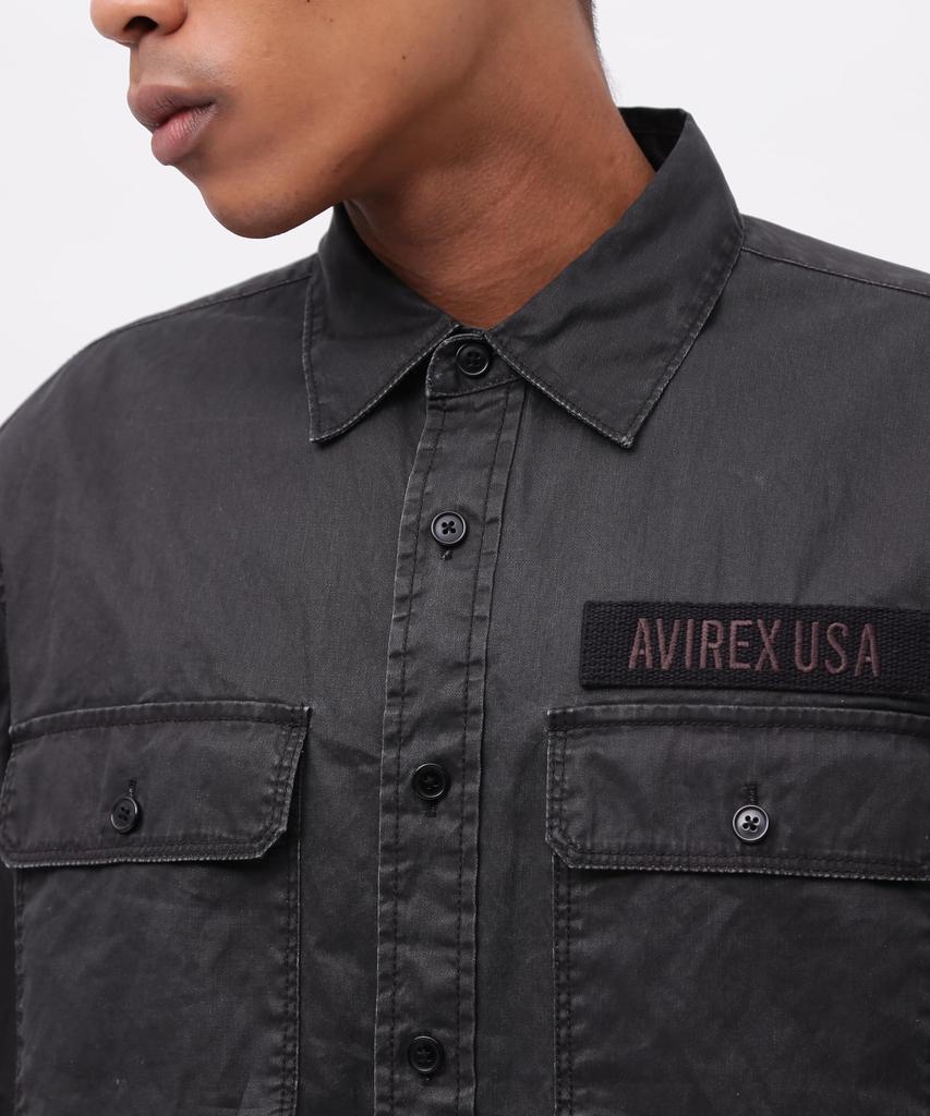 AVIREX 50th Anniversary Pigment Fatigue Size Shirt, Men's, XL, 010, Black, 783-5123009
