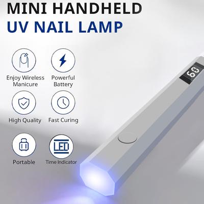 UV Nail Light Handheld UV Lamp for Gel Nails and Fast Drying, with 20s/60s Timer, Adjustable Stand & Display, Home and Salon Use