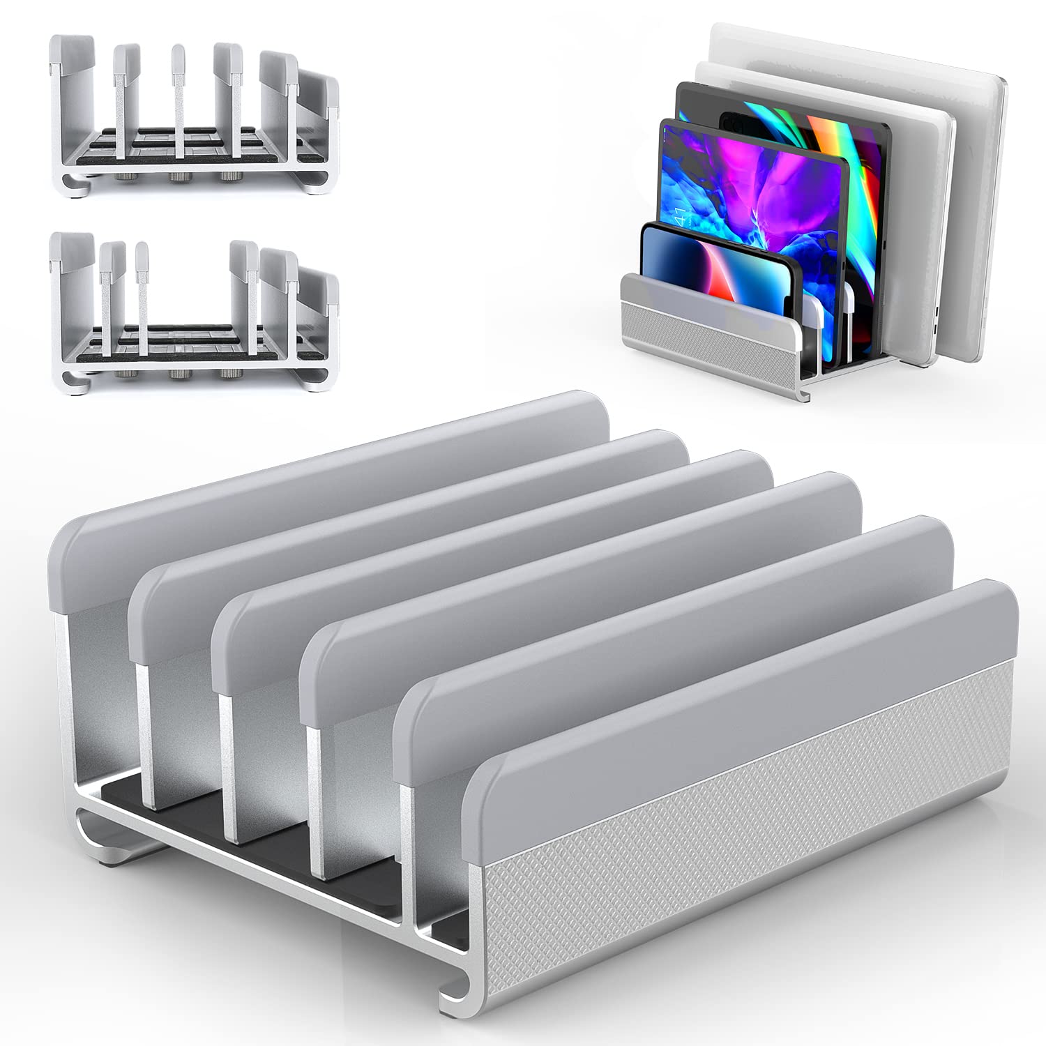 

Ноутбук Вертикальный Держатель 5 Регулируемый Держатель Алюминиевый сплав Раскладушка Пространство Совместим со всеми моделями Подставка, Подставка для ПК/планшета, Устройства, Охлаждает, Ширина,