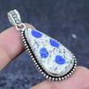 Natural K2 Blue Azurite Gemstone 925 Sterling Silver Jewelry Pendant 2.17" J5R17