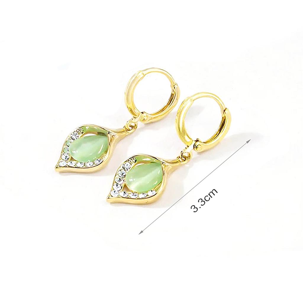 Angel Eyes Design Titanium Steel Earrings with Cat Eye Stone - Trendy Zircon Gifts for Women & Girls (Luxury Design)