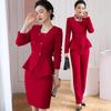 Women's Professional Red Suit Set