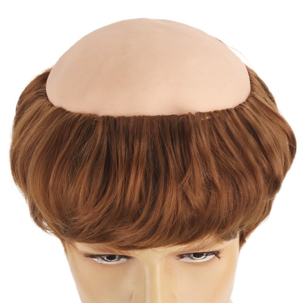 Dress Up Short Straight Bald Head Wigs Anime Halloween Balding Wig Role Play