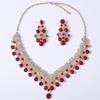 Latest Stylish Design Fancy Wedding Party Crystal Diamonds Necklace Jewellery Set for Women
