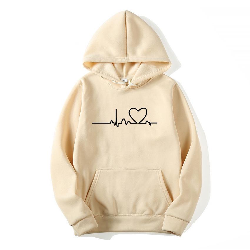 Trendy Cross-Border Couple Hoodies: Autumn/Winter Velvet Print with Kangaroo Pocket