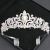Silver Ab Crystal Tiaras and Crowns Headband for Women Rhinestone Diadem Bridal Wedding Hair Accessories Jewelry Crown Tiara