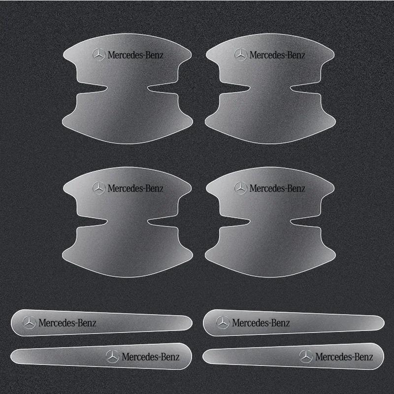 

GLC 8Pcs PVC Transparent Car Door Handle Wrist Bowl Trim Stickers For Mercedes Benz AMG W124 W202 W203 W204 W210 W211 Accessor