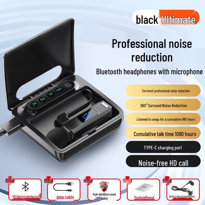 M1 Clip-on Wireless Bluetooth Earphones with Digital Display and Long Battery Life for Sports, Business, and More