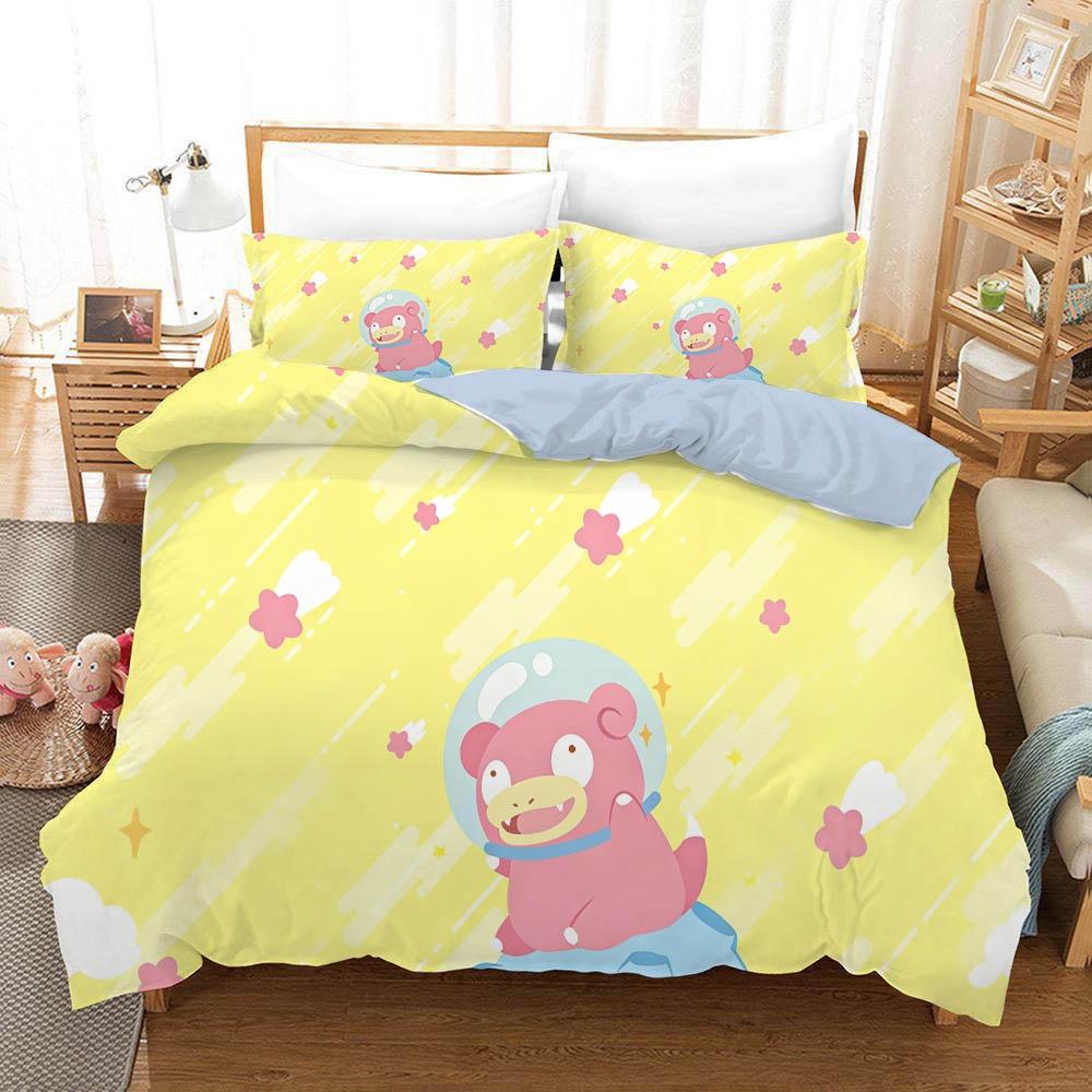 Anime Pokemonzd Bedding Set Cartoon Children Bedroom Quilt Cover Boy Girl Bedclothes Single Double King Pikachus Duvet Cover