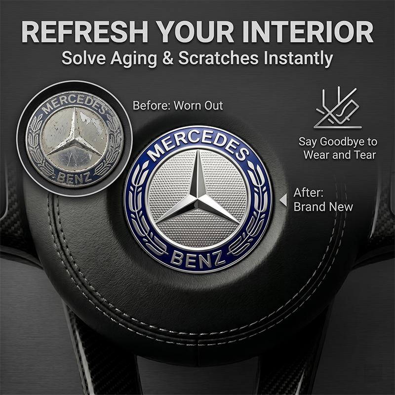 CRY1 ABS Car Styling Steering Wheel Center Emblem Badge Sticker For Mercedes Benz C260 C200 C180 GLA/E/C Class E43 E260 E300 E320