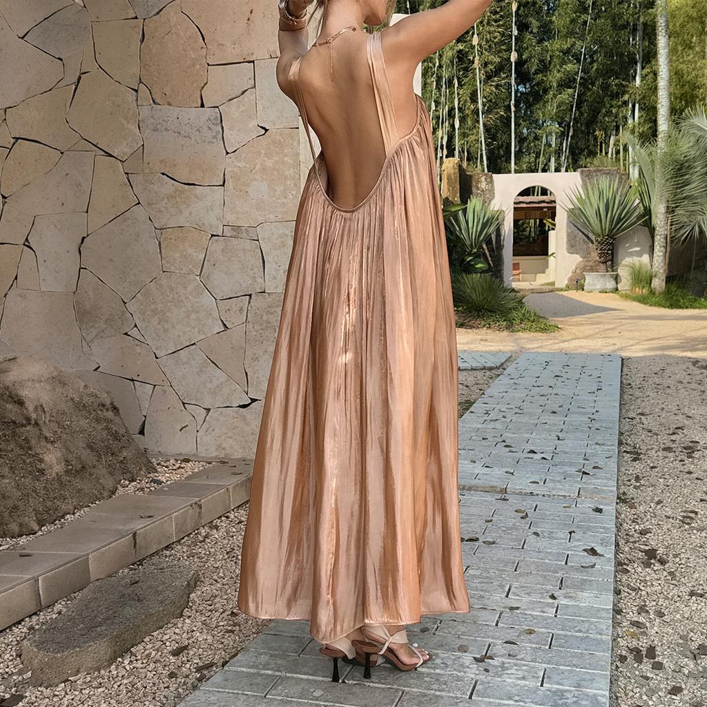 Camisola de vacaciones de ocio europea y americana transfronteriza vestido largo vestido mujer Primavera/Verano sitio independiente