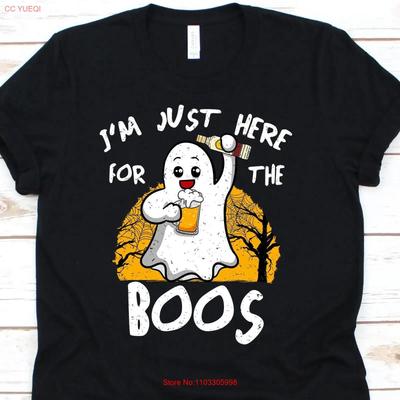 Im Just Here For The Boos T Shirt Halloween Pumpkin Witch Spooky Beer Vintage Slightly Comfortable Stretched Versatile