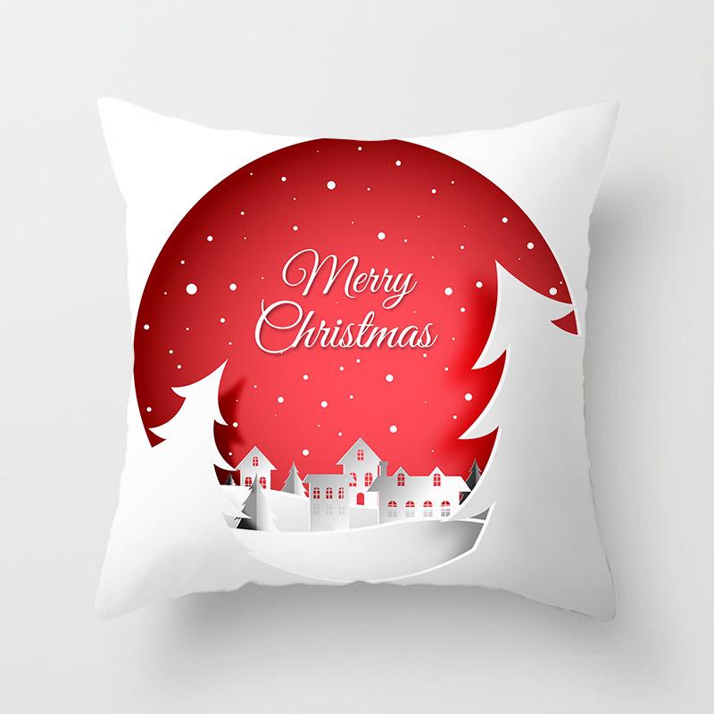 Santa Claus Christmas Tree Pillow Cover Cushion Cover Home Soft Decor