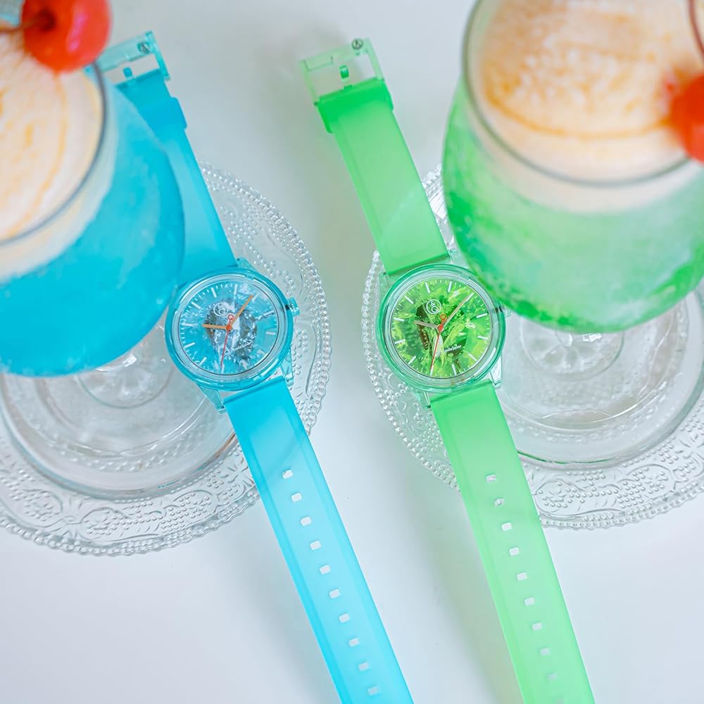 Q&Q SmileSolar Solar Watch, Analog, Solar, Travel Cafe Collaboration Model "Gensui" R02A-508VK, Green