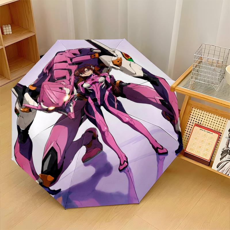 Neon Genesis Evangelion Windproof Auto 8 Rib Folding Umbrella Portable Outdoor Parasol