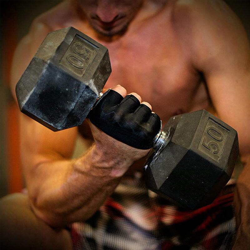 Gym Fitness Four-Finger Half Finger Gloves Silicone Workout Glove Pull Up Power Weight Lifting Grips Hand Plam Protector